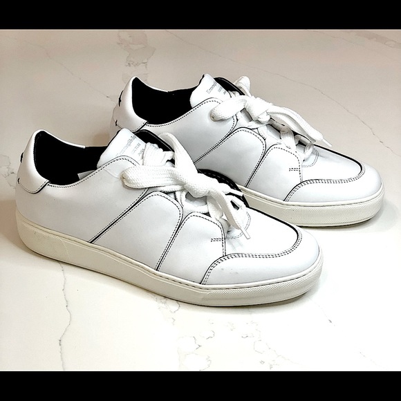 New $1150 Ermenegildo Zegna Couture's Tiziano white leather sneakers size 12 - Picture 4 of 14